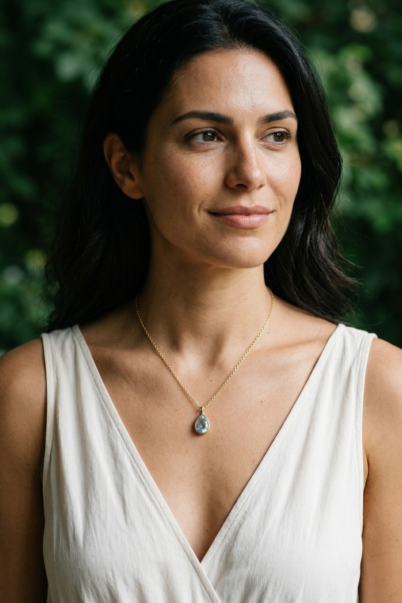 AI model wearing necklace — close-up wrist detail