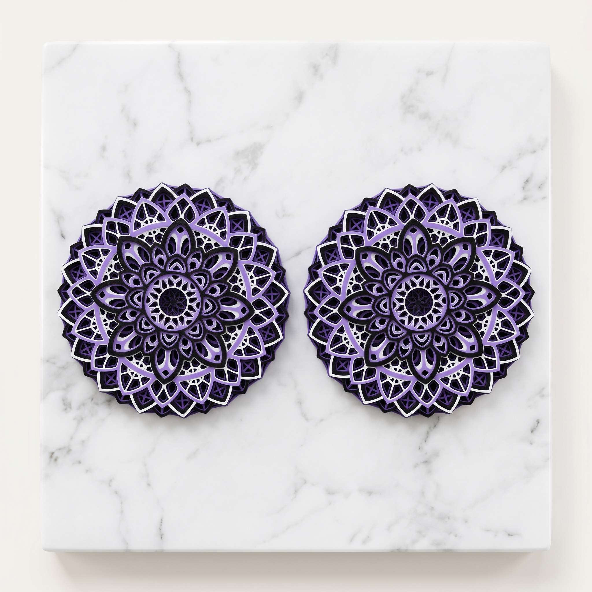 Mandala earrings product photo before AI generation